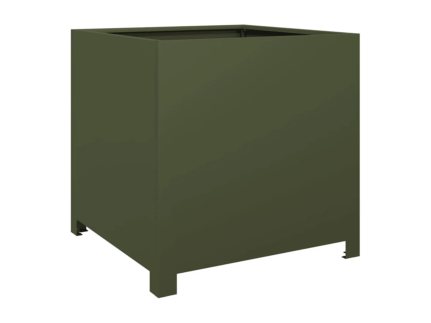 Jardinière vert olive 50x50x50 cm acier