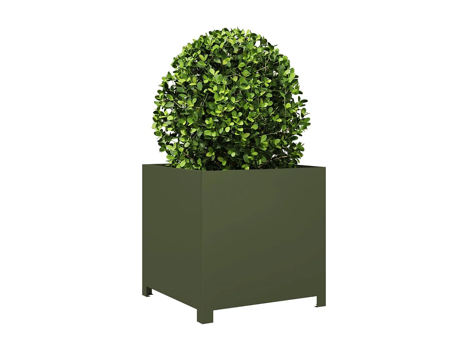 Jardinière vert olive 50x50x50 cm acier