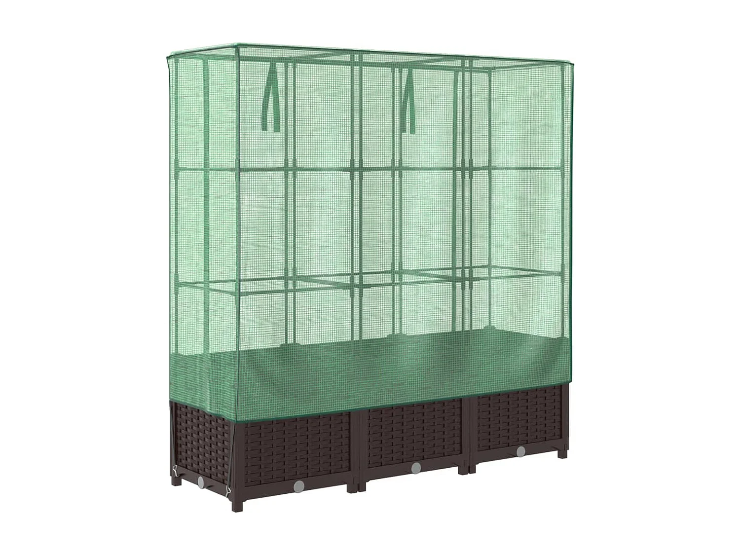 Letto Rialzato con Copertura Serra Effetto Rattan 120x40x138 cm