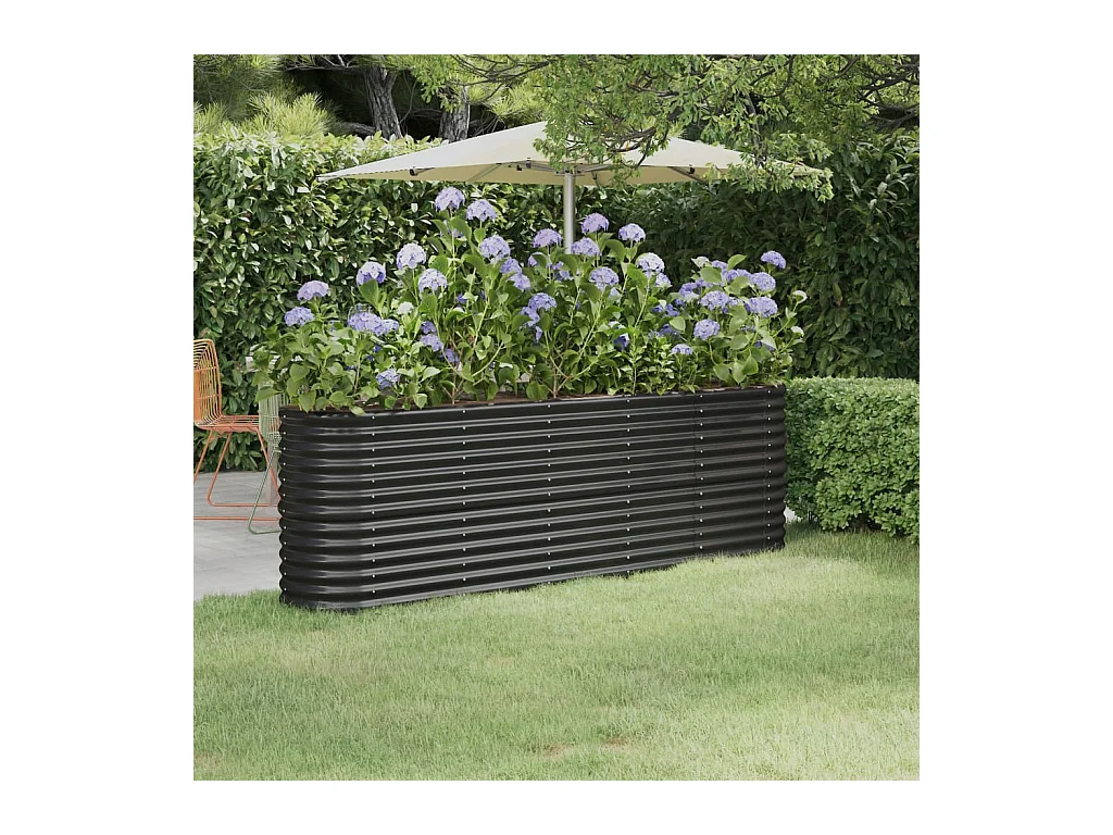 Letto da Giardino in Acciaio a Polvere 224x40x68 cm Antracite