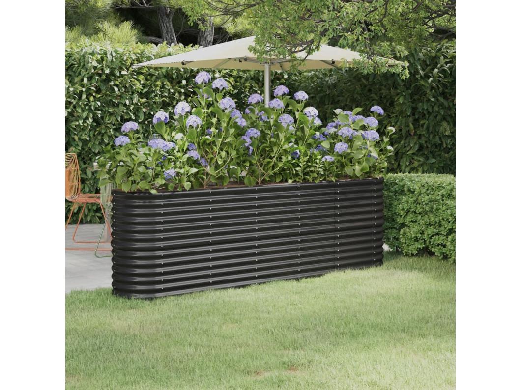 Lit surélevé de jardin Acier enduit de poudre Anthracite