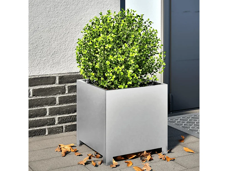 Fioriere da Giardino 2 pz 40x40x40 cm in Acciaio Zincato