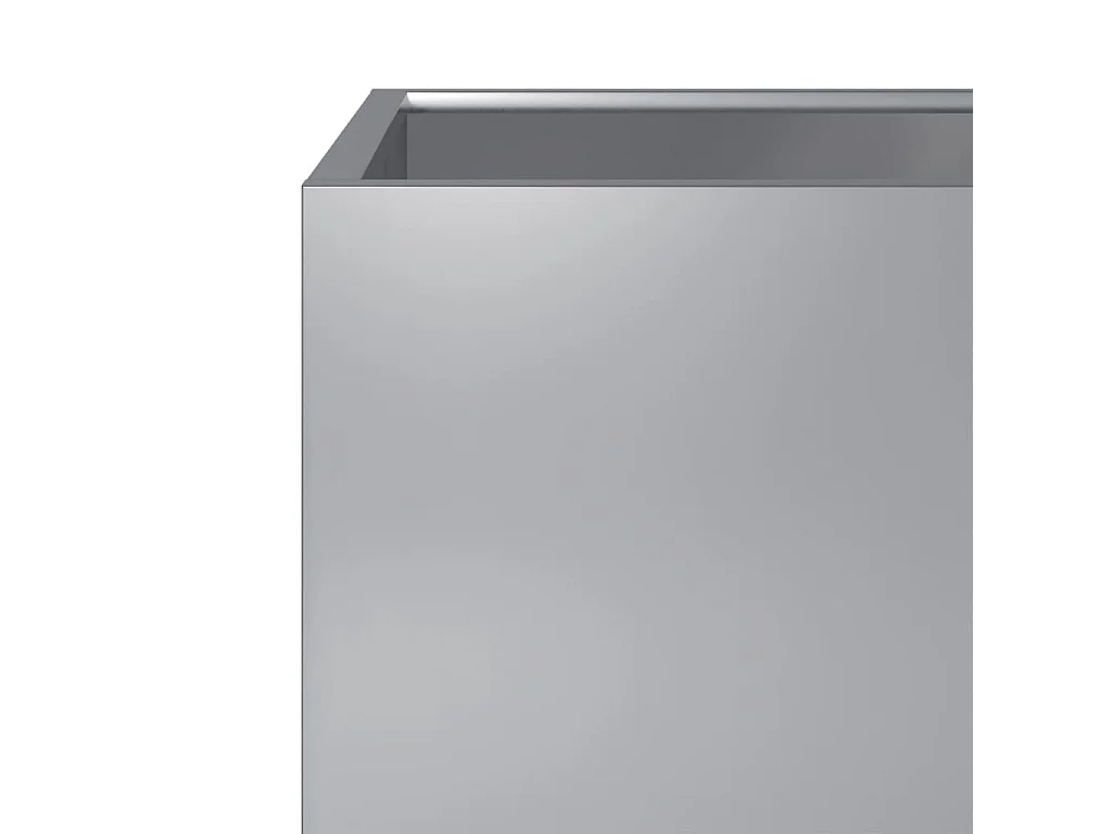 Vaso/floreira de jardim 2 pcs 40x40x40 cm aço galvanizado