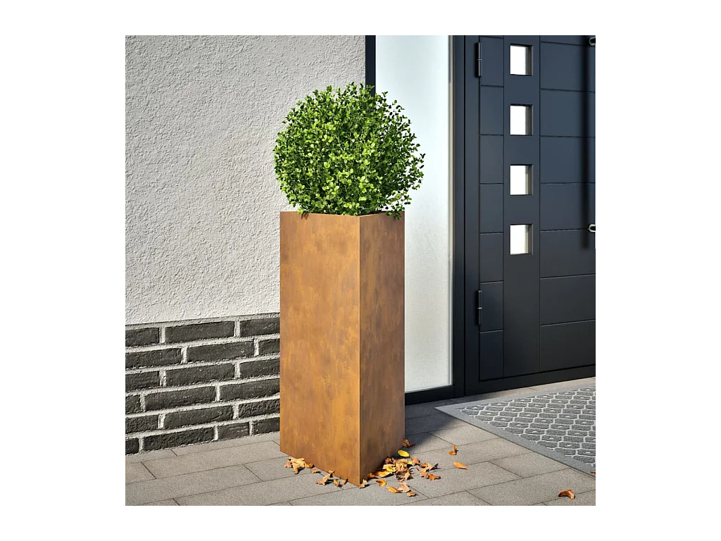 Jardinières 2 pcs triangulaire 40x34,5x70 cm acier corten