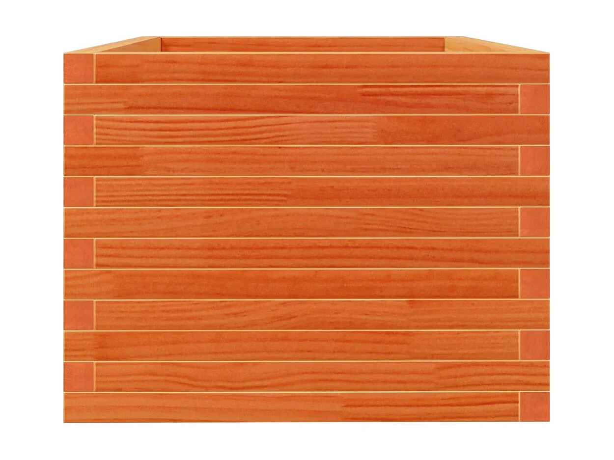 Jardinière cire marron 90x60x49,5 cm bois de pin massif