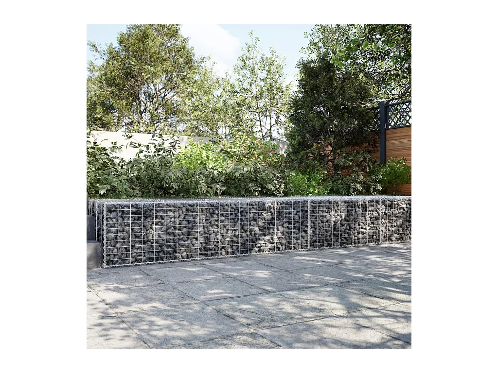 Cesto Gabbione con Copertura 300x100x50 cm in Ferro Zincato
