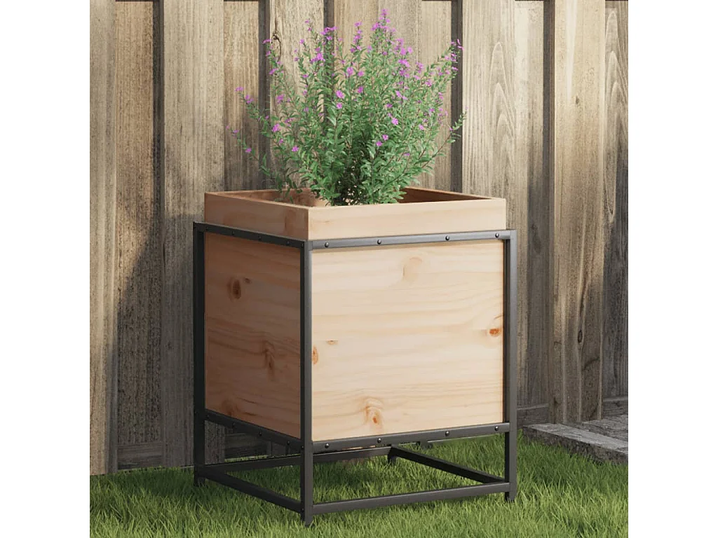 Jardinière 40x40x50 cm bois de pin massif