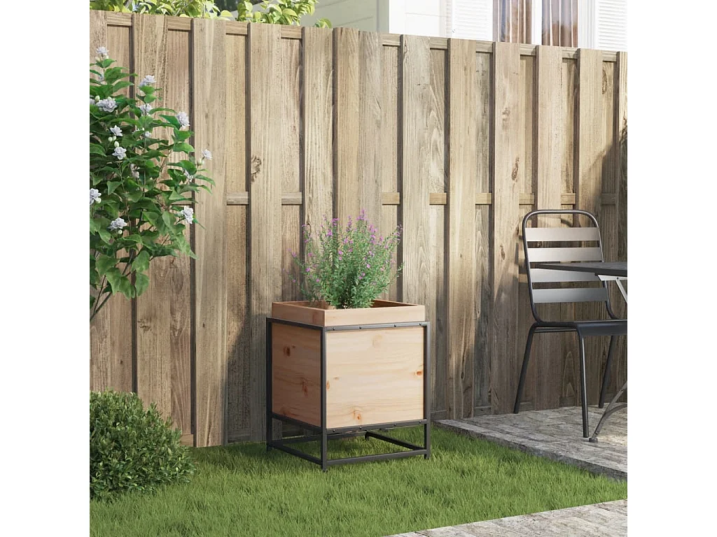 Jardinière 40x40x50 cm bois de pin massif