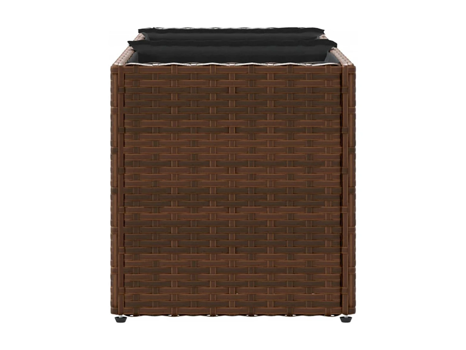 Jardinière avec 3 pots marron 105x30x32 cm résine tressée