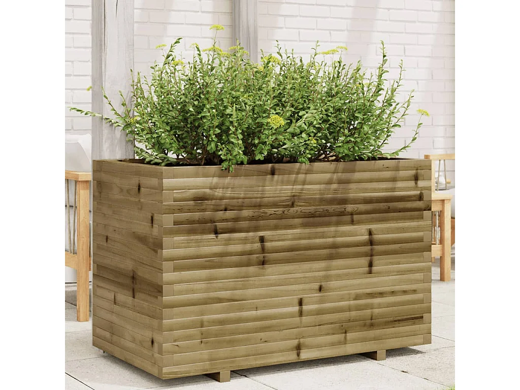 Vaso/floreira de jardim 110x60x72cm madeira de pinho impregnada