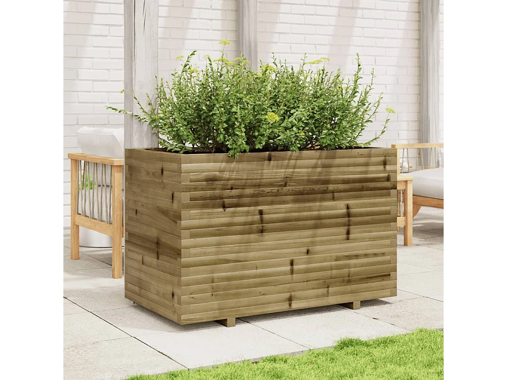 Vaso/floreira de jardim 110x60x72cm madeira de pinho impregnada
