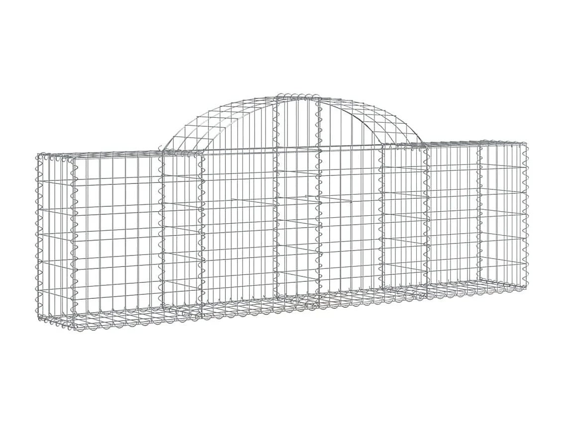 Gabionen mit Hochbogen 50 Stk. 200x30x60/80 cm Verzinktes Eisen