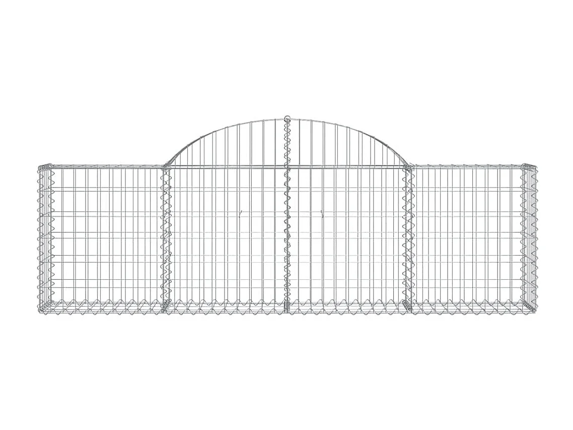 Gabionen mit Hochbogen 50 Stk. 200x30x60/80 cm Verzinktes Eisen