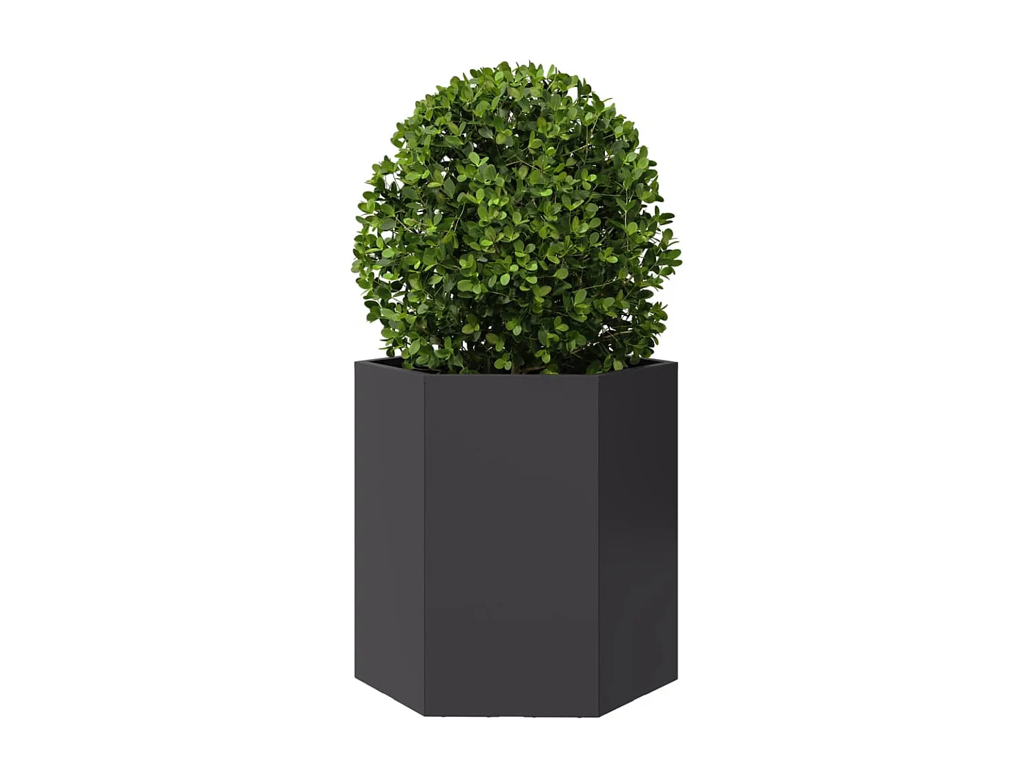 Vaso/floreira de jardim hexagonal 46x40x45 cm aço preto