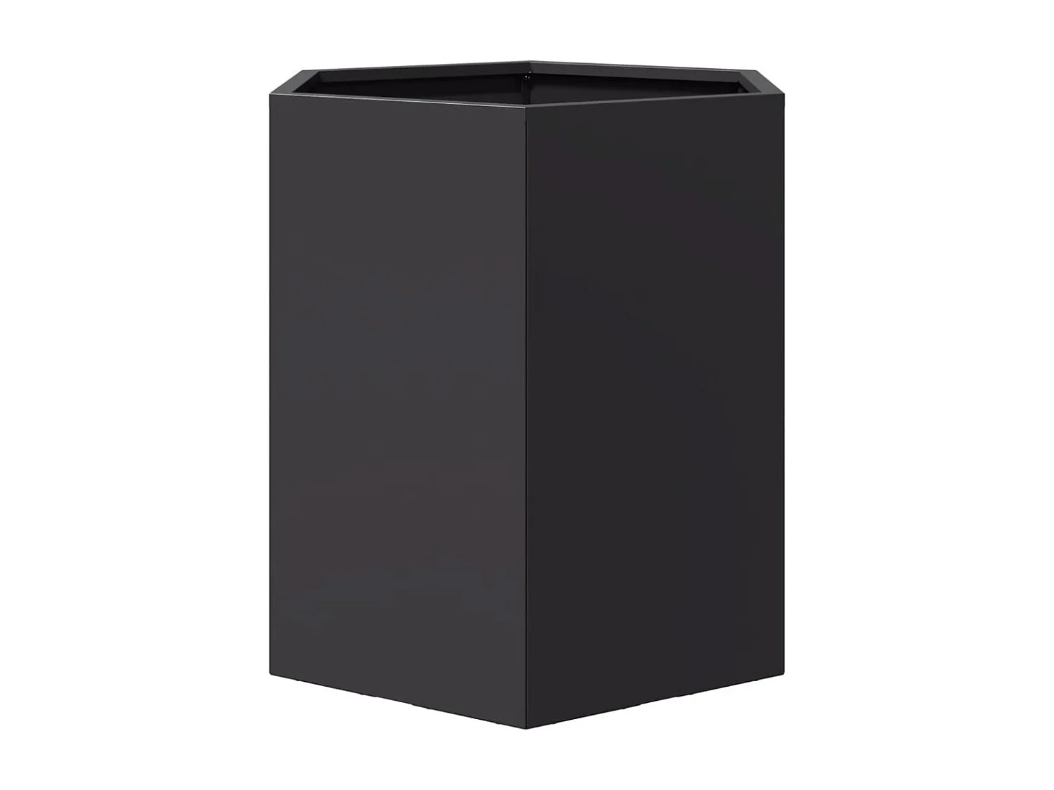Vaso/floreira de jardim hexagonal 46x40x45 cm aço preto