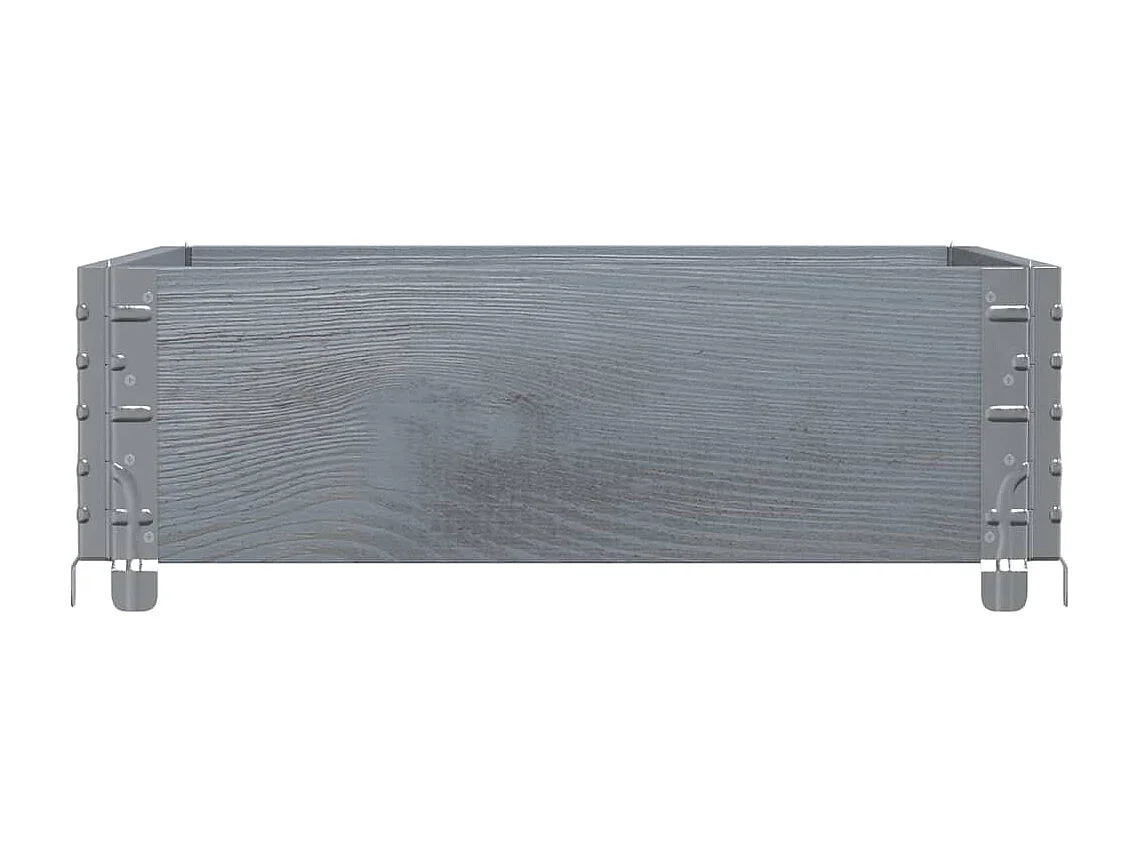 Jardinière gris 80x60 cm bois massif de pin