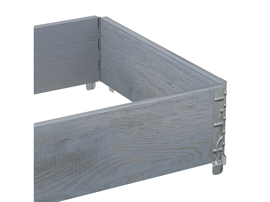 Jardinière gris 80x60 cm bois massif de pin