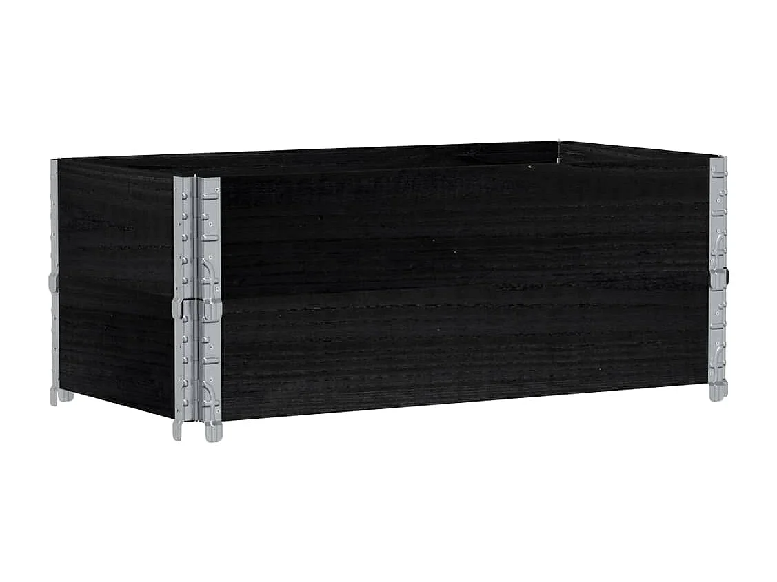 Pflanzkasten Schwarz 100x50 cm Massivholz Kiefer