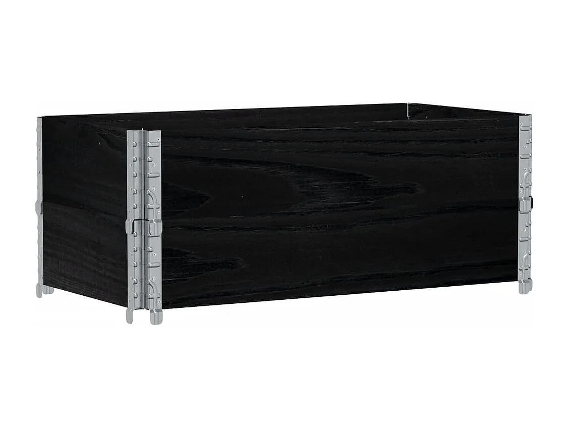 Pflanzkasten Schwarz 100x50 cm Massivholz Kiefer