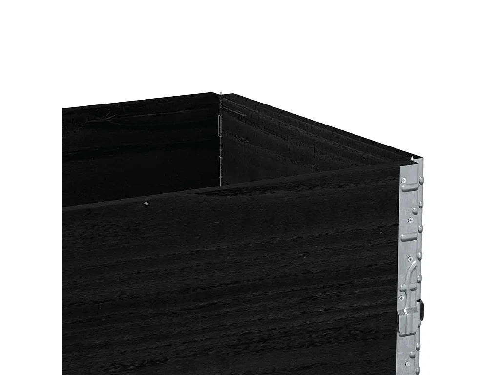 Pflanzkasten Schwarz 100x50 cm Massivholz Kiefer