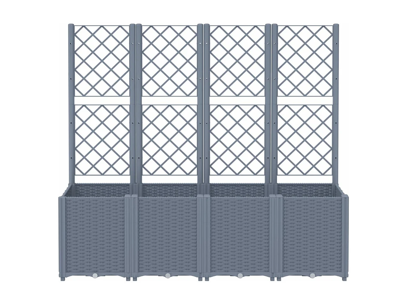 Jardinière avec treillis bleu gris 160x40x140 cm PP