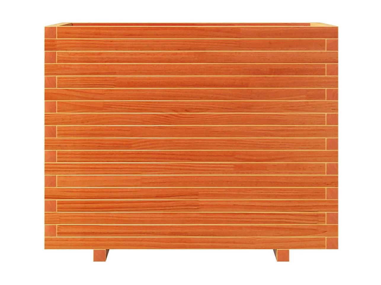 Jardinera madera maciza de pino marrón cera 90x40x72,5 cm