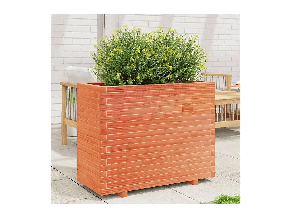 Jardinière cire marron 90x40x72,5 cm bois de pin massif