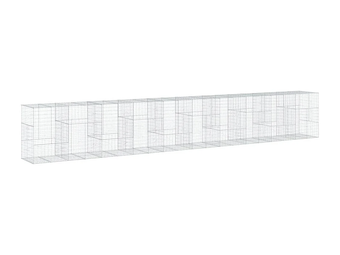Panier gabion avec couvercle 1000x100x150 cm fer galvanisé