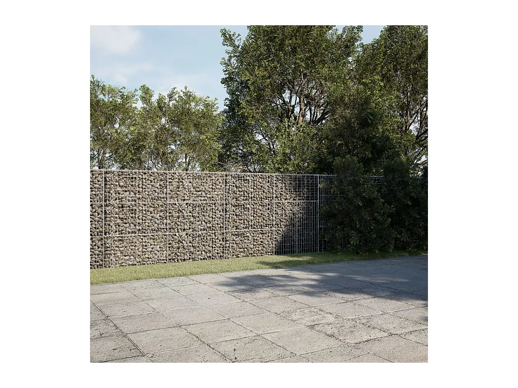 Cesto Gabbione con Copertura 1000x100x150 cm in Ferro Zincato