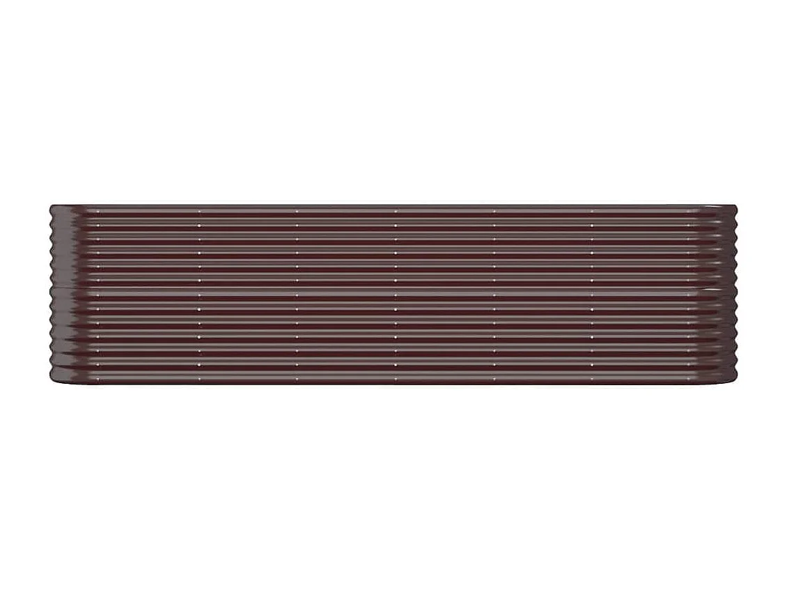 Canteiro elevado jardim 260x40x68cm aço revestido a pó castanho