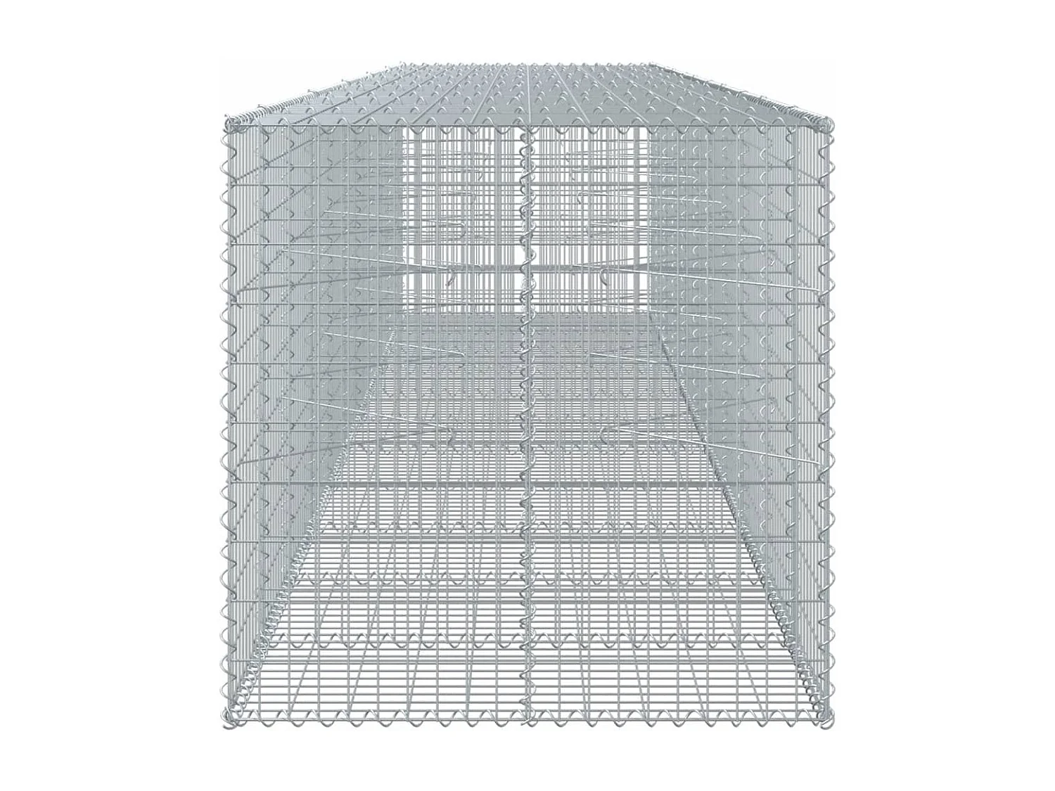 Cesto Gabbione con Copertura 550x100x100 cm in Ferro Zincato