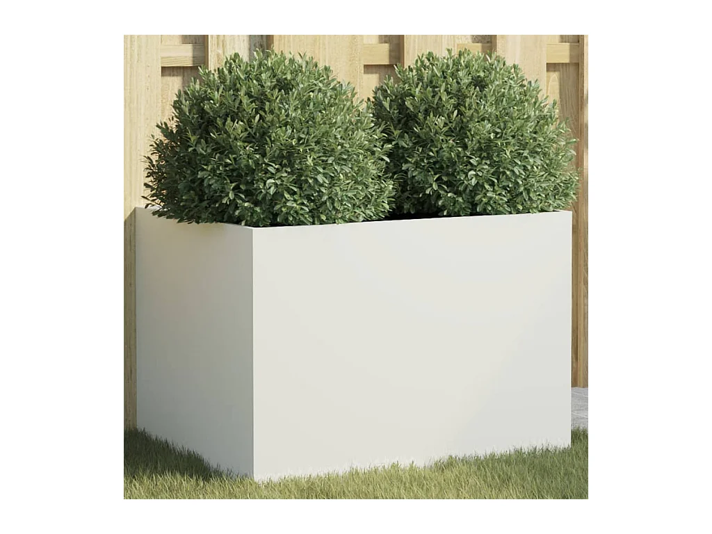 Jardinière blanc 62x47x46 cm acier