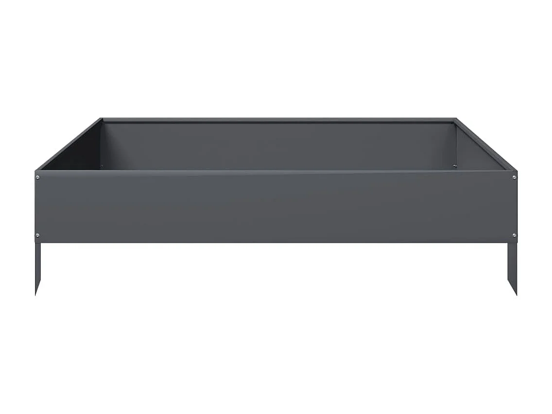 Canteiro elevado de jardim 100x100x26 cm aço antracite