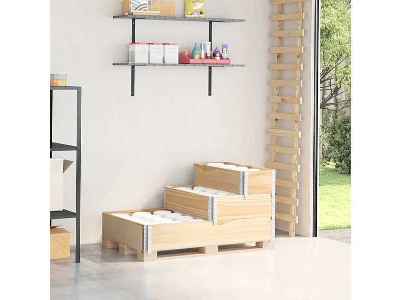 Arriate elevado de 3 niveles madera maciza de pino 120x80 cm