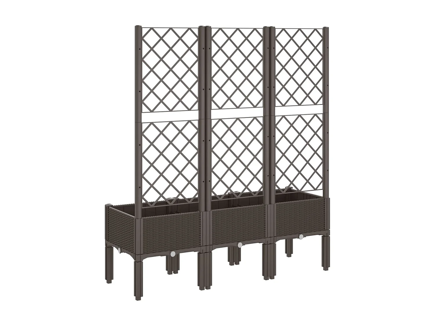 Vaso/floreira de jardim c/ treliça 120x40x142 cm PP castanho