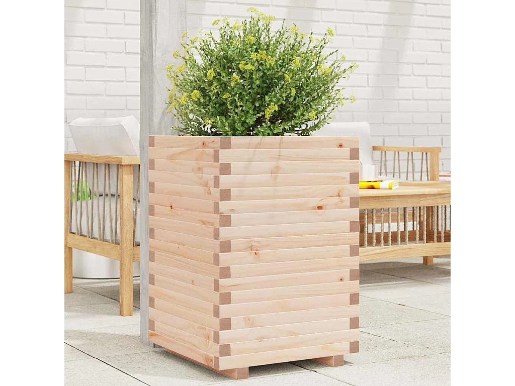 Jardinière 50x50x72 cm bois de pin massif