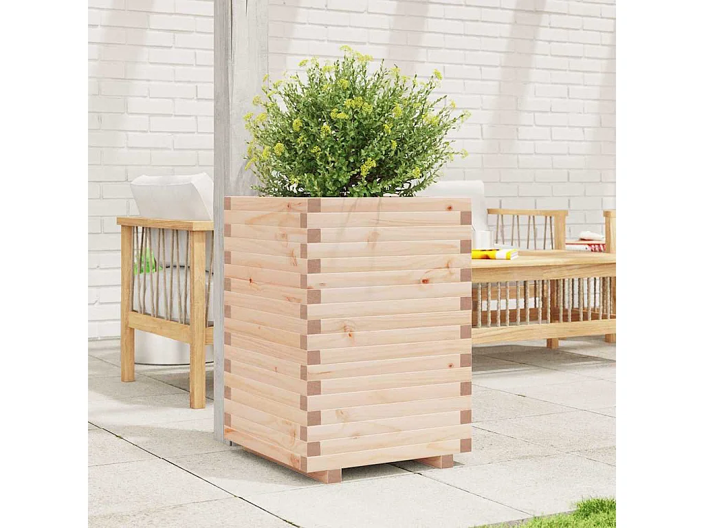 Jardinière 50x50x72 cm bois de pin massif