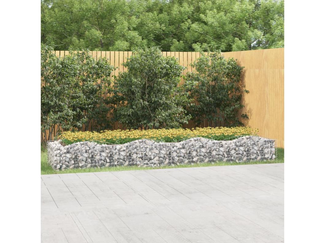 Canteiro elevado gabião arqueado 400x100x50cm ferro galvanizado