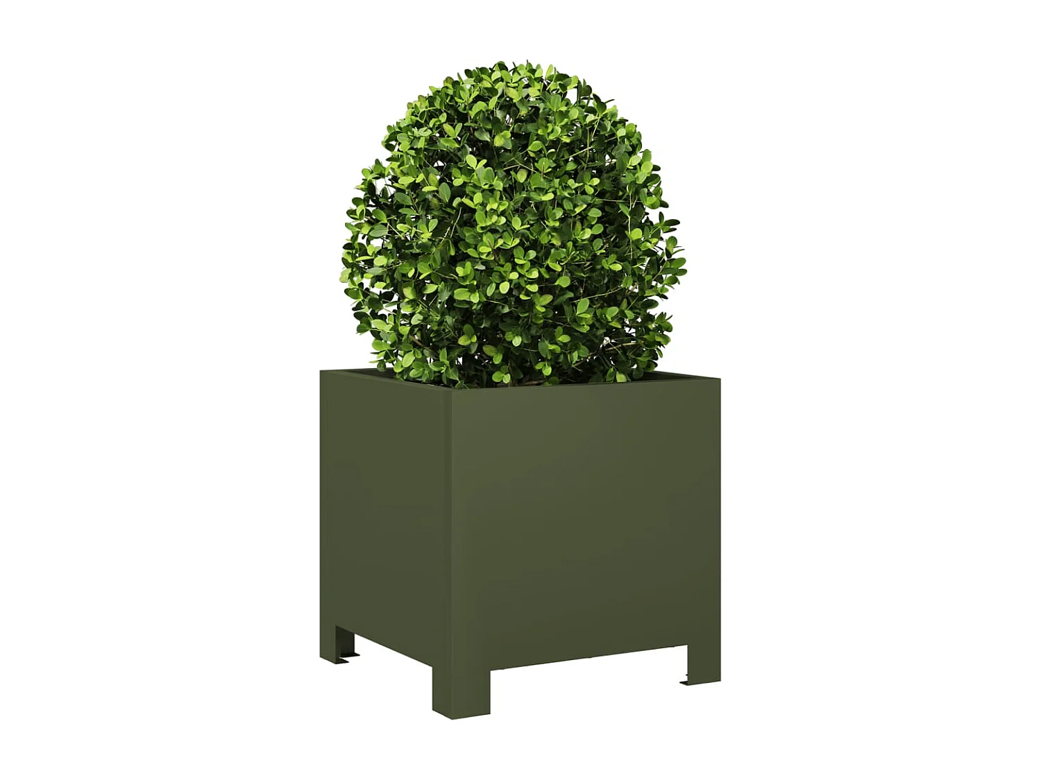 Jardinière vert olive 30x30x30 cm acier