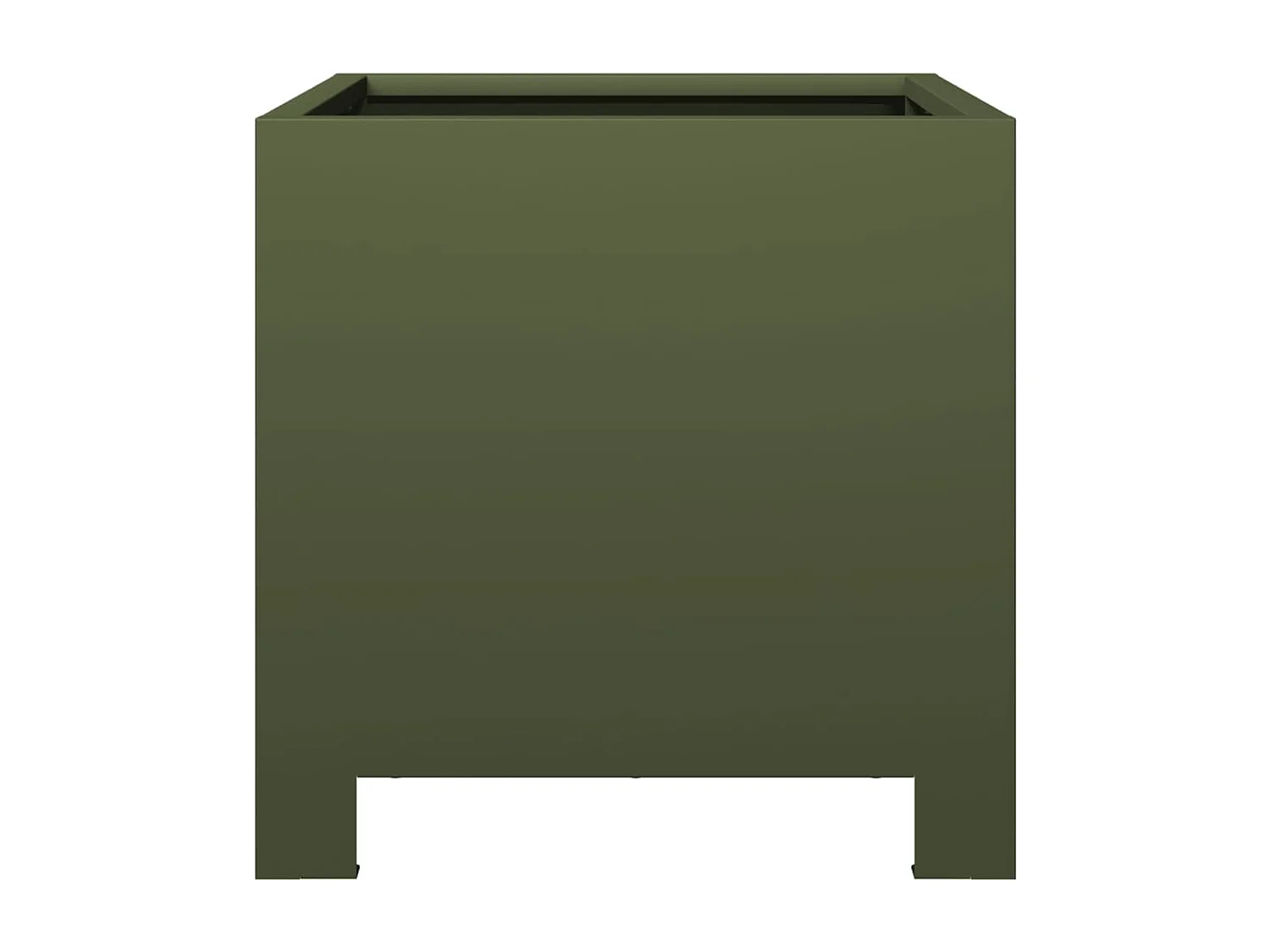 Jardinière vert olive 30x30x30 cm acier