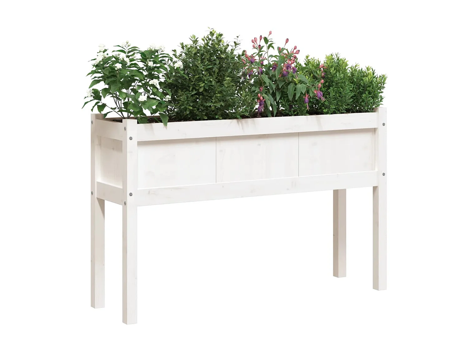 Jardinières 2 pcs avec pieds blanc bois de pin massif