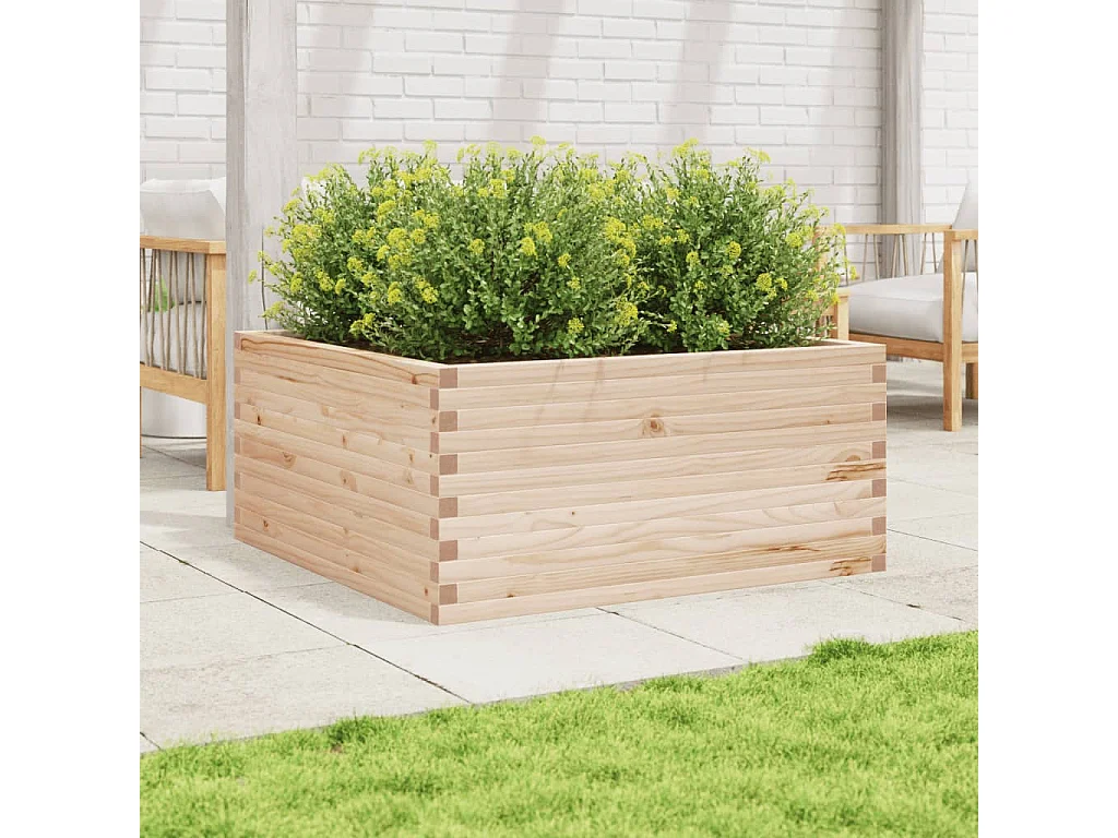 Jardinière 100x100x46 cm bois de pin massif