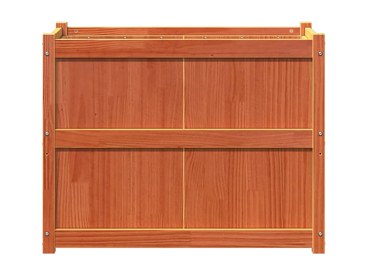 Jardinera exterior madera maciza pino marrón cera 90x50x70 cm