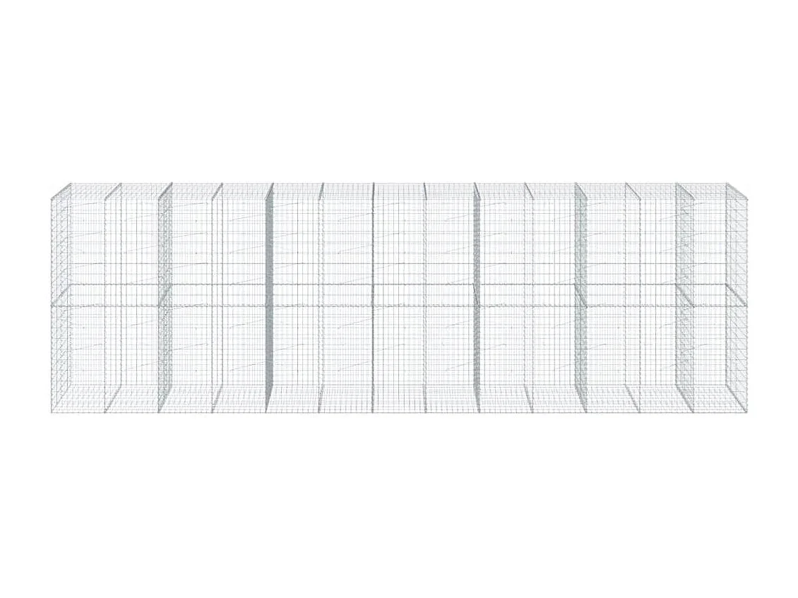 Panier gabion avec couvercle 650x100x200 cm fer galvanisé