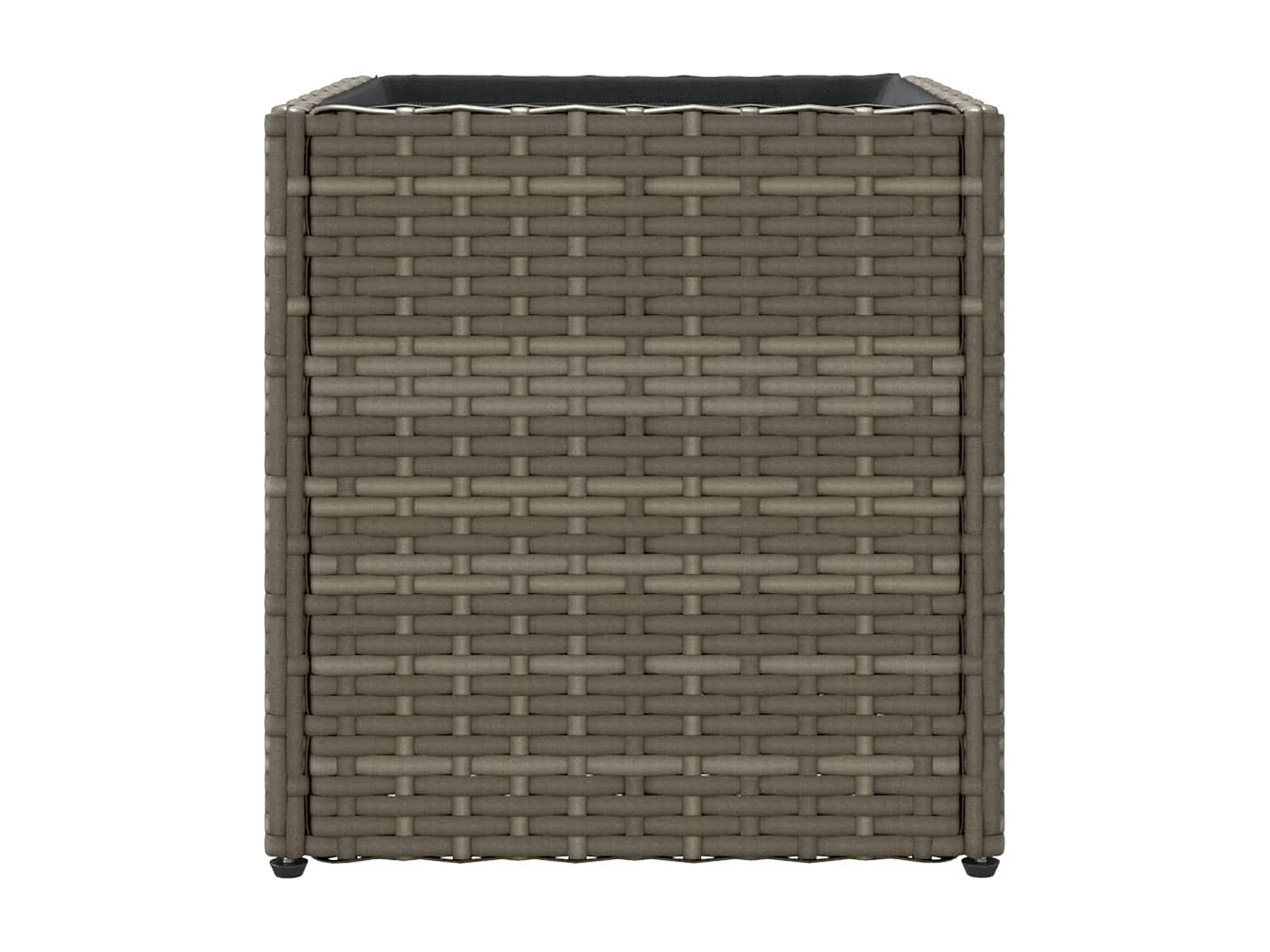 Jardinière gris 36x30x32 cm résine tressée