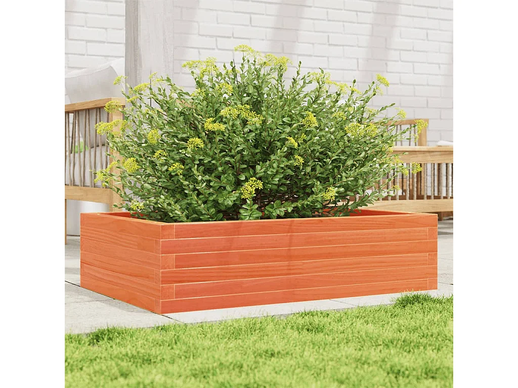 Fioriera Giardino Marrone Cera 90x60x23 cm Legno Massello Pino