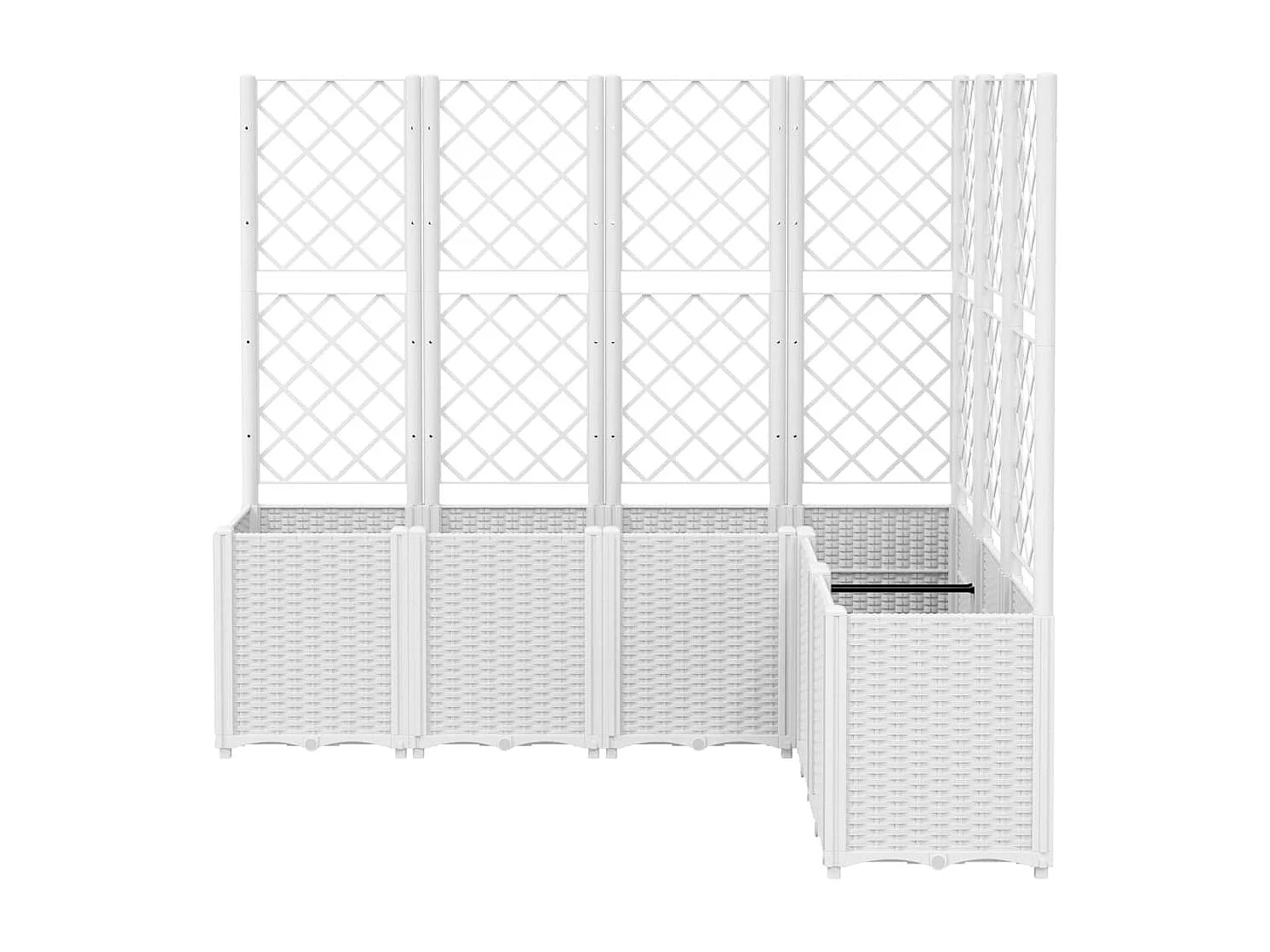 Fioriera da Giardino con Graticcio Bianco 160x120x140 cm in PP