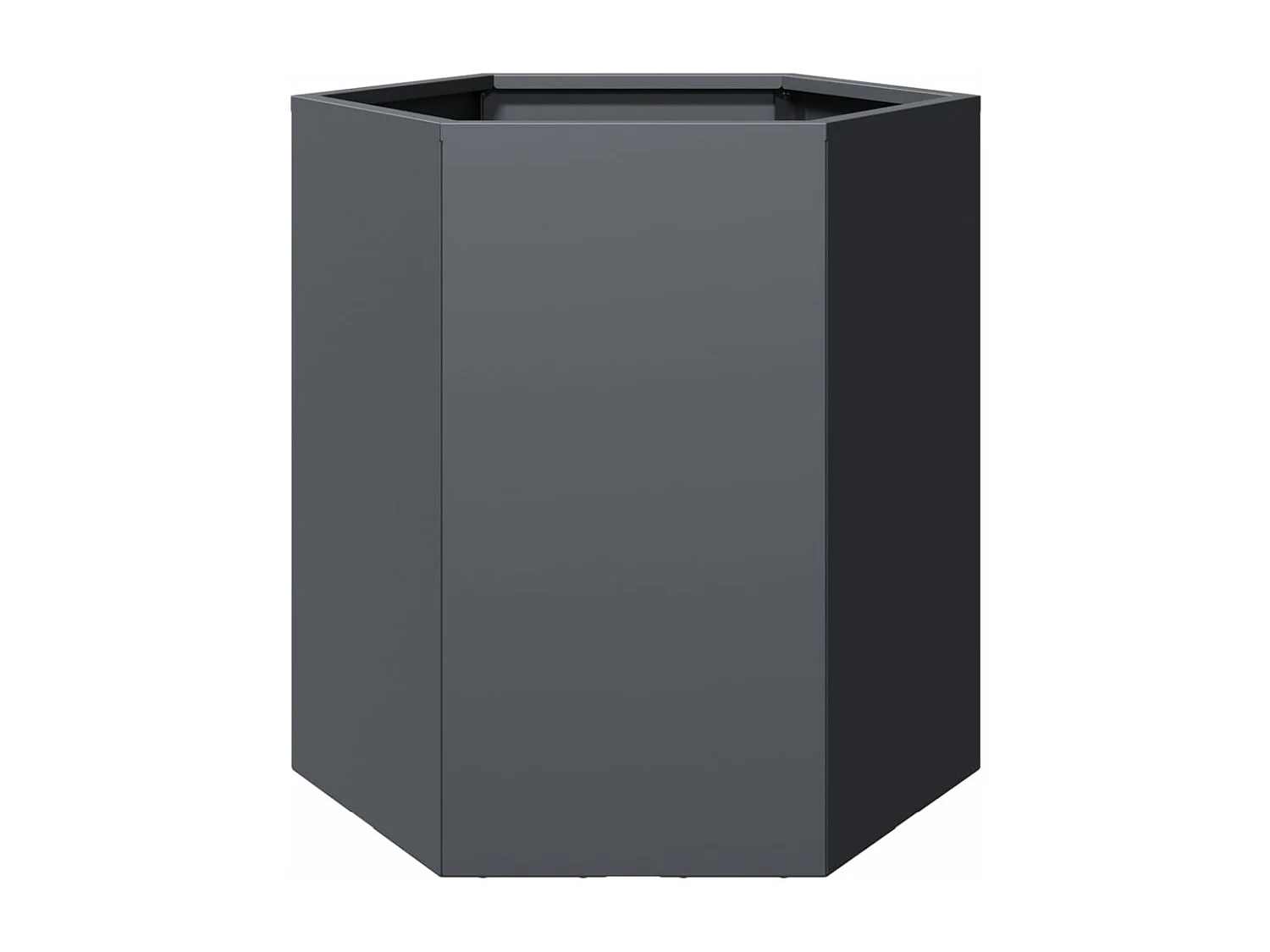 Vaso/floreira jardim 2 pcs hexagonal 46x40x45 cm aço antracite