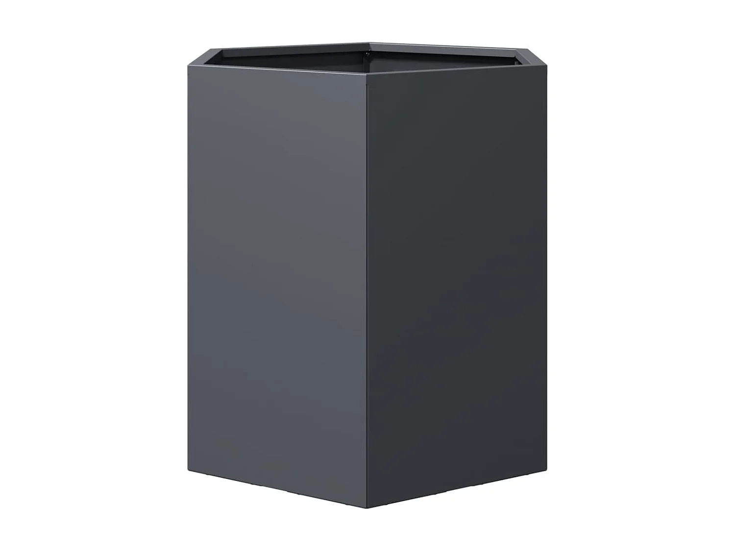 Vaso/floreira jardim 2 pcs hexagonal 46x40x45 cm aço antracite