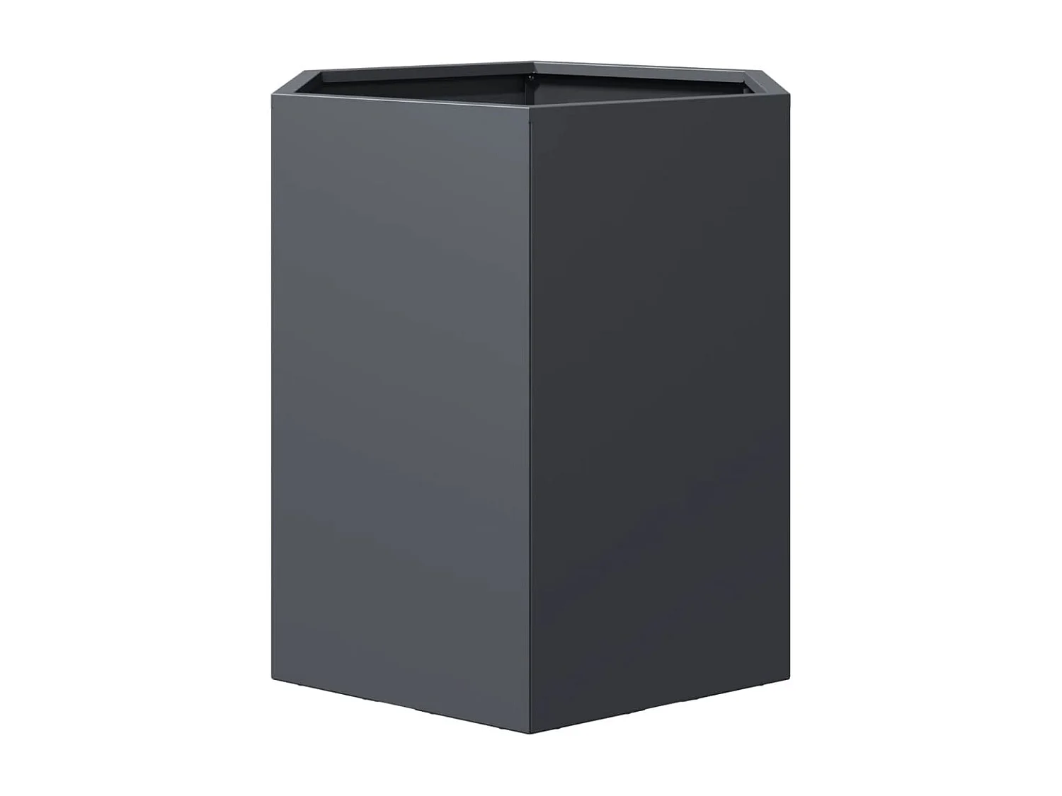 Vaso/floreira jardim 2 pcs hexagonal 46x40x45 cm aço antracite